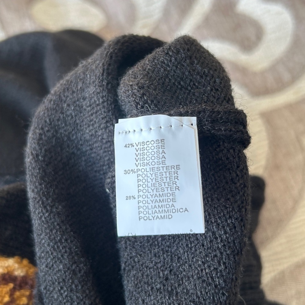 NWT soft warm knit pullover with 3D textured bear wearing a beanie and scarf - Picture 9 of 11
